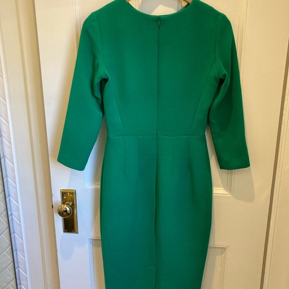 Jewel Tone Emerald Wool Crepe Dress by Editions des Robes - Picture 4 of 7
